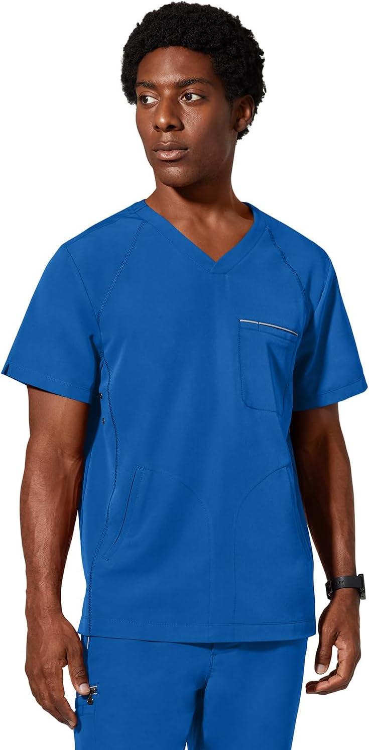 imageHealing Hands Mens Scrub Top Steven Top with 3 Pockets Moisture Wicking 360 Stretch amp Recycled Fibers 2382Royal