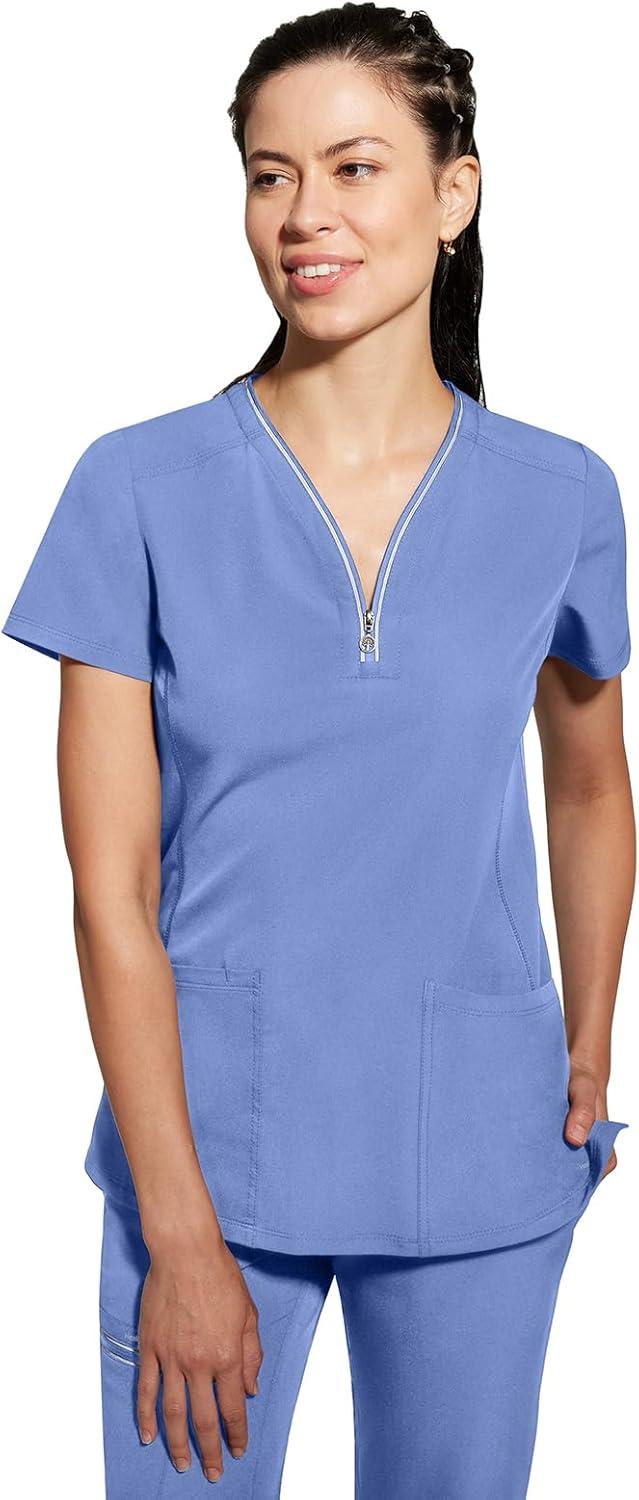 imageHealing Hands Scrub Top for Women Sonia Top with 3 Pockets Moisture Wicking 360 Stretch amp Recycled Fibers 2274Ceil