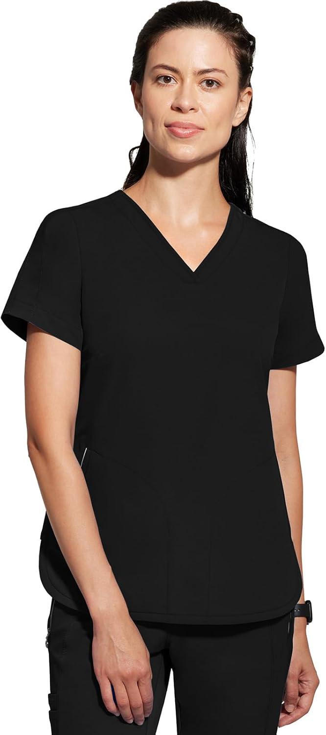 imageHealing Hands Womens Medical Scrub Top Skyler with 2 Pockets Moisture Wicking 360 Stretch amp Recycled Fiber 2285Black