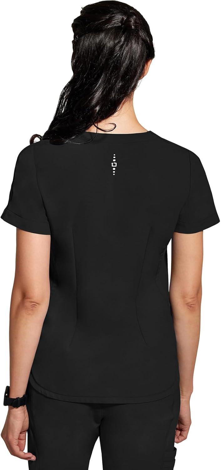 imageHealing Hands Womens Medical Scrub Top Skyler with 2 Pockets Moisture Wicking 360 Stretch amp Recycled Fiber 2285Black