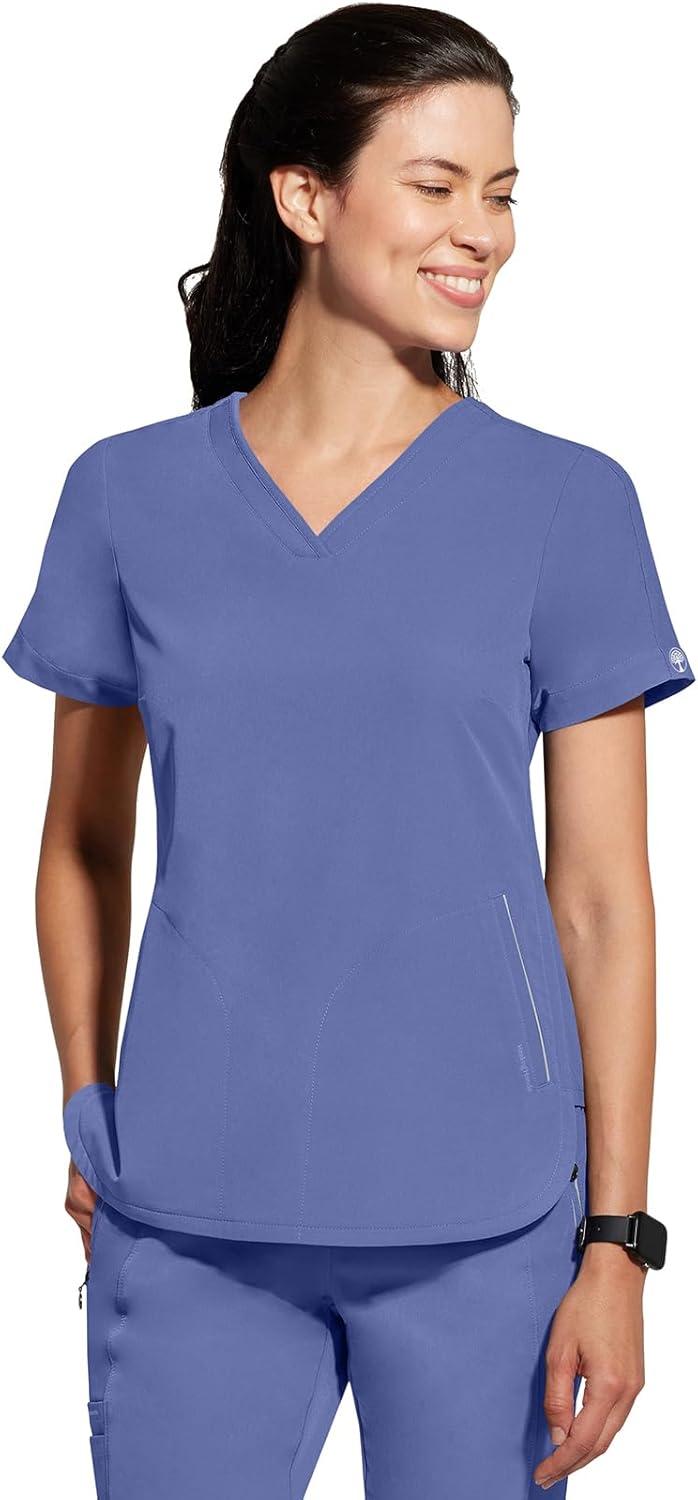 imageHealing Hands Womens Medical Scrub Top Skyler with 2 Pockets Moisture Wicking 360 Stretch amp Recycled Fiber 2285Ceil