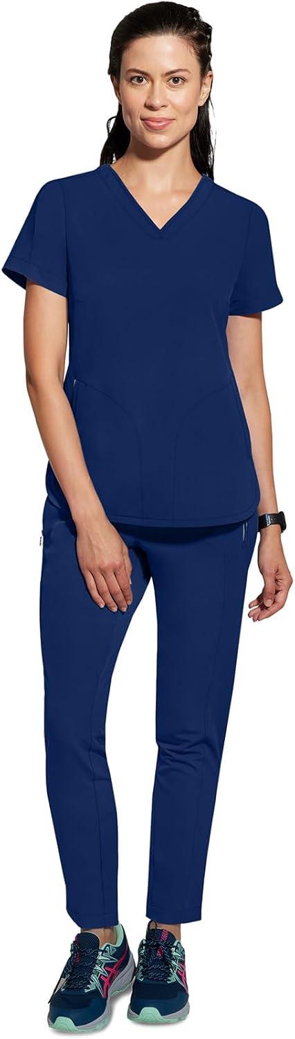 imageHealing Hands Womens Medical Scrub Top Skyler with 2 Pockets Moisture Wicking 360 Stretch amp Recycled Fiber 2285Navy