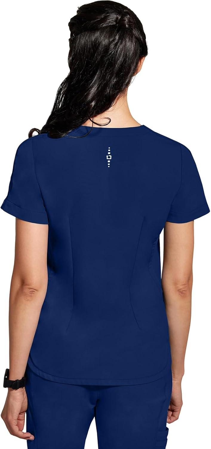 imageHealing Hands Womens Medical Scrub Top Skyler with 2 Pockets Moisture Wicking 360 Stretch amp Recycled Fiber 2285Navy