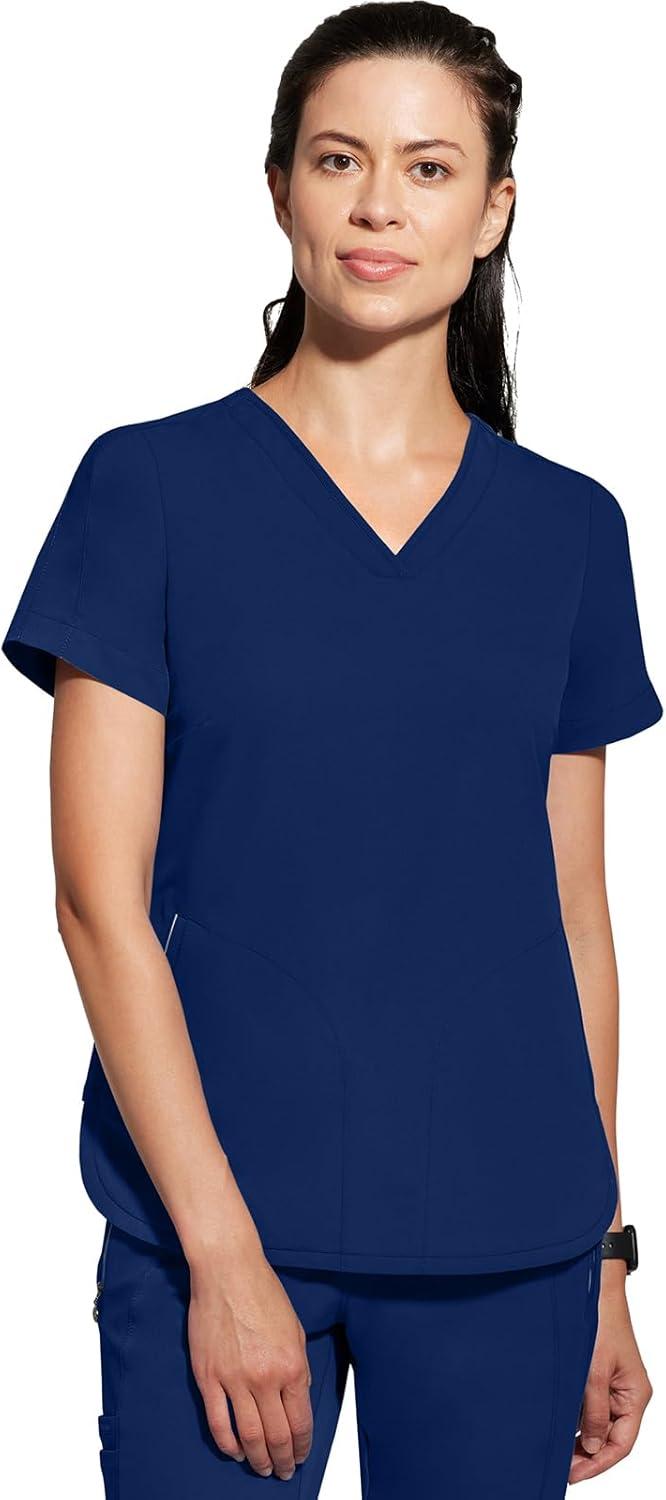 imageHealing Hands Womens Medical Scrub Top Skyler with 2 Pockets Moisture Wicking 360 Stretch amp Recycled Fiber 2285Navy