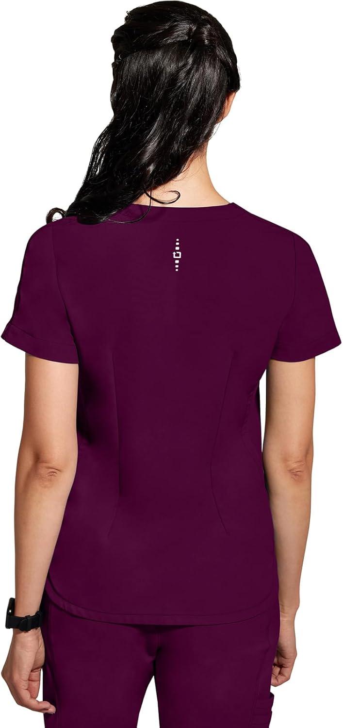 imageHealing Hands Womens Medical Scrub Top Skyler with 2 Pockets Moisture Wicking 360 Stretch amp Recycled Fiber 2285Wine