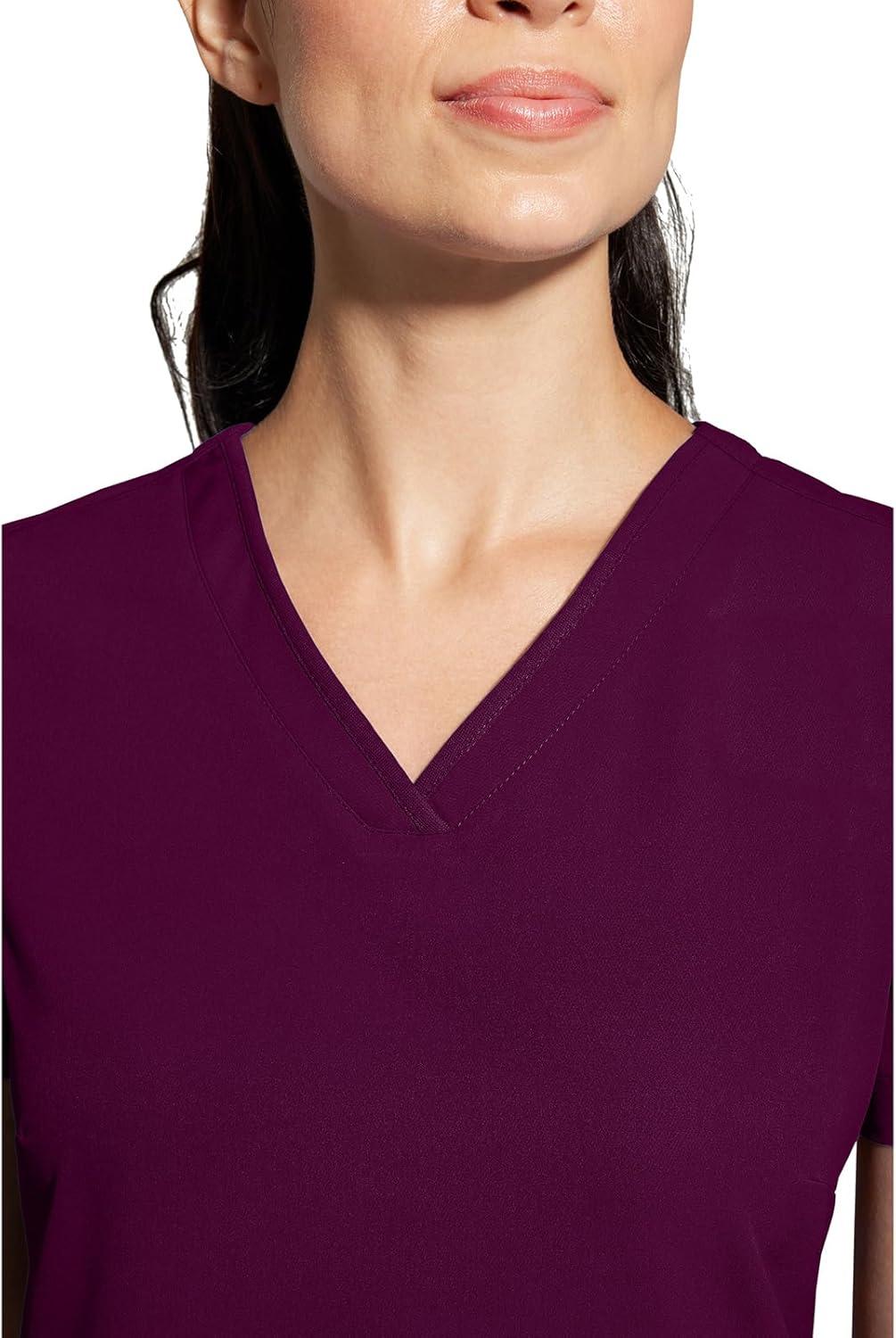 imageHealing Hands Womens Medical Scrub Top Skyler with 2 Pockets Moisture Wicking 360 Stretch amp Recycled Fiber 2285Wine