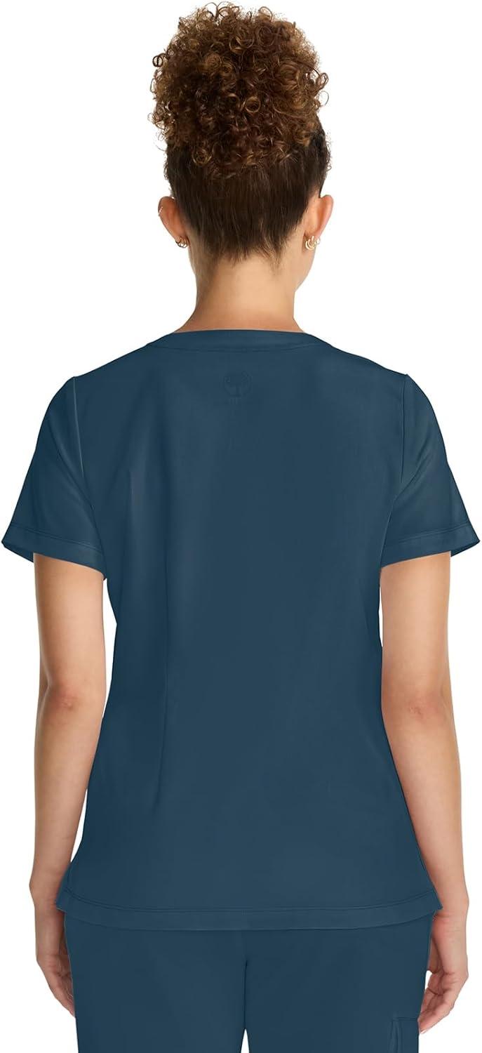 imageHealing Hands Womens Tops VNeck Scrub Top Tuckin with Welt Chest Pocket HH755Caribbean Blue