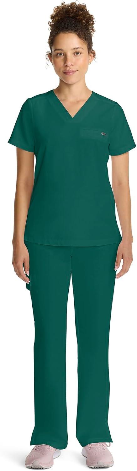 imageHealing Hands Womens Tops VNeck Scrub Top Tuckin with Welt Chest Pocket HH755Hunter