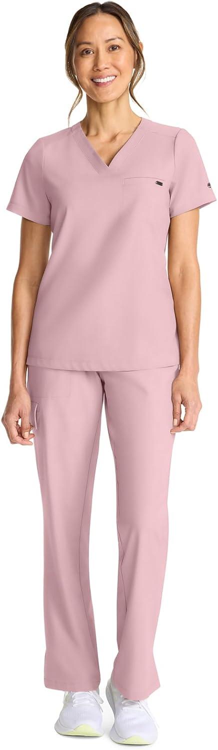 imageHealing Hands Womens Tops VNeck Scrub Top Tuckin with Welt Chest Pocket HH755Pink Pearl