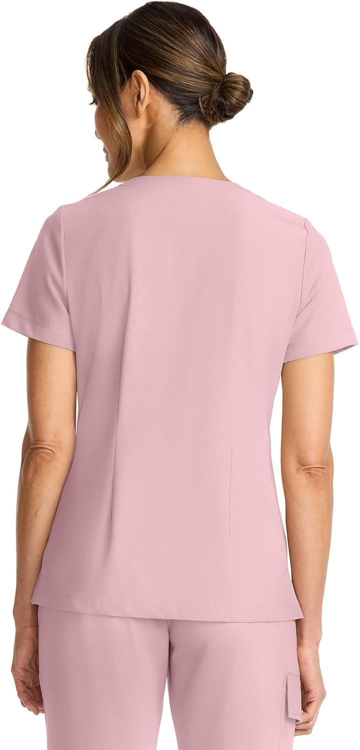 imageHealing Hands Womens Tops VNeck Scrub Top Tuckin with Welt Chest Pocket HH755Pink Pearl
