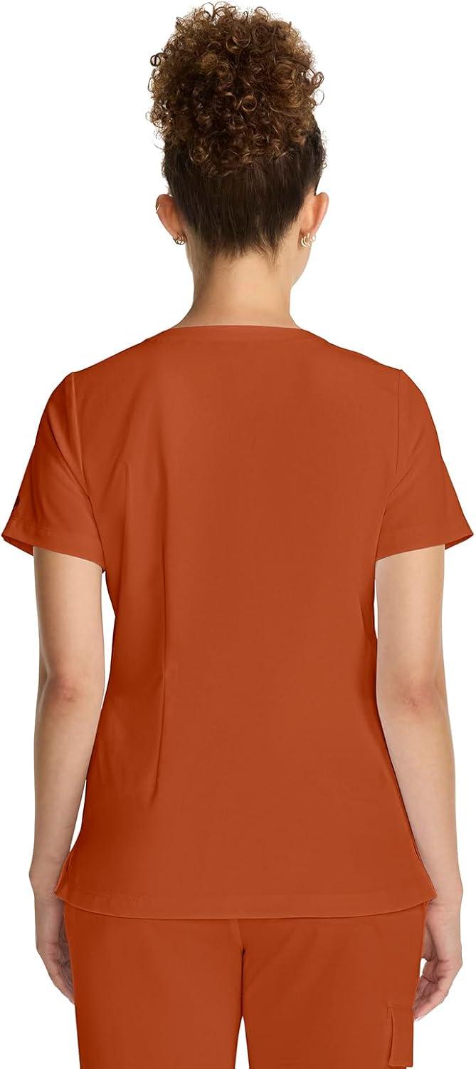 imageHealing Hands Womens Tops VNeck Scrub Top Tuckin with Welt Chest Pocket HH755Warm Sunrise
