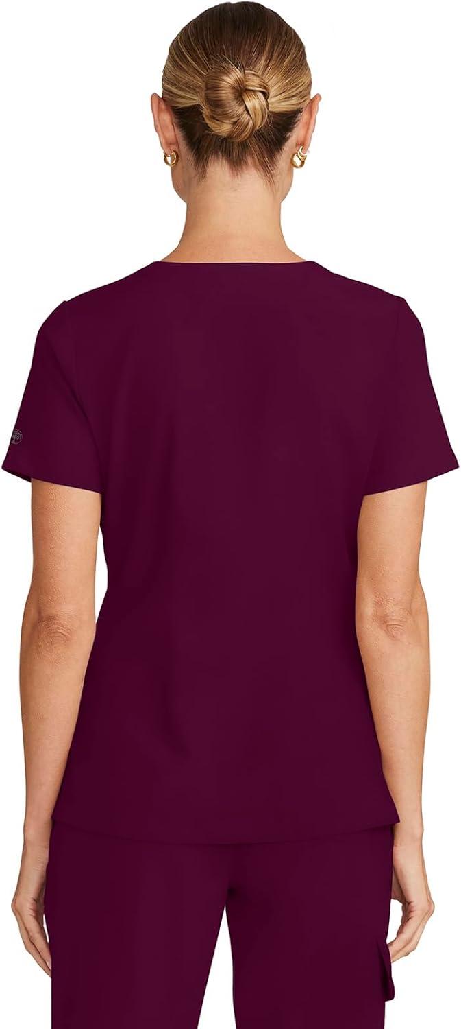 imageHealing Hands Womens Tops VNeck Scrub Top Tuckin with Welt Chest Pocket HH755Wine