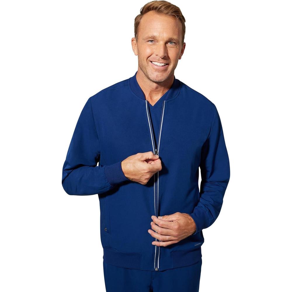 imageHealing Hands Samuel Bomber Jacket 6 Pockets Moisture Wicking 360 Stretch amp Recycled Fibers  5350Navy