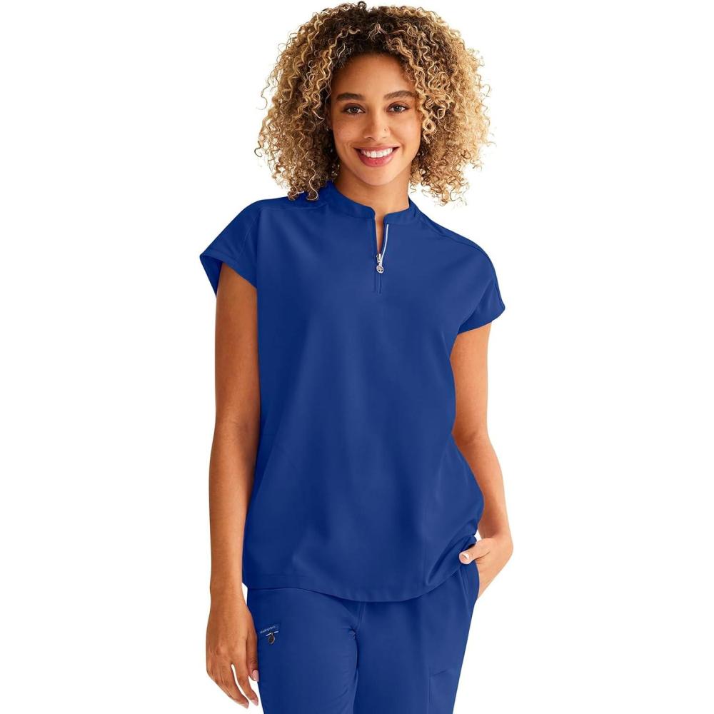 imageHealing Hands Women Medical Scrub Top Sandy Top with 2 Pockets Moisture Wicking 360 Stretch and Recycled Fiber 2286Royal