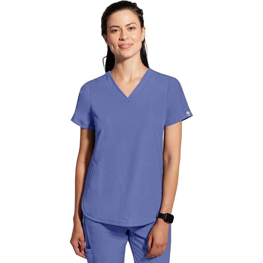 imageHealing Hands Womens Medical Scrub Top Skyler with 2 Pockets Moisture Wicking 360 Stretch amp Recycled Fiber 2285Ceil