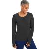 Healing Hands Mackenzie Women’s Underscrub, Long Sleeve Tee with Thumbholes, Modern Fit Undershirt- 5051(Black – 2 Pack)