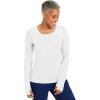 Healing Hands Mackenzie Women’s Underscrub, Long Sleeve Tee with Thumbholes, Modern Fit Undershirt- 5051(Black / White / Navy – 3 Pack)