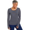 Healing Hands Mackenzie Women’s Underscrub, Long Sleeve Tee with Thumbholes, Modern Fit Undershirt- 5051(Black / White / Pewter – 3 Pack)