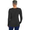 Healing Hands Mackenzie Women’s Underscrub, Long Sleeve Tee with Thumbholes, Modern Fit Undershirt- 5051(Black)