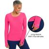 Healing Hands Mackenzie Women’s Underscrub, Long Sleeve Tee with Thumbholes, Modern Fit Undershirt- 5051(Carnation Pink – 2 Pack)