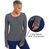 Healing Hands Mackenzie Women’s Underscrub, Long Sleeve Tee with Thumbholes, Modern Fit Undershirt- 5051(Heather Grey – 2 Pack)