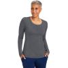 Healing Hands Mackenzie Women’s Underscrub, Long Sleeve Tee with Thumbholes, Modern Fit Undershirt- 5051(Heather Grey – 3 Pack)