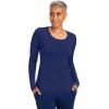 Healing Hands Mackenzie Women’s Underscrub, Long Sleeve Tee with Thumbholes, Modern Fit Undershirt- 5051(Navy – 3 Pack)