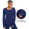 Healing Hands Mackenzie Women’s Underscrub, Long Sleeve Tee with Thumbholes, Modern Fit Undershirt- 5051(Navy – 3 Pack)