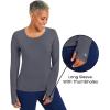 Healing Hands Mackenzie Women’s Underscrub, Long Sleeve Tee with Thumbholes, Modern Fit Undershirt- 5051(Pewter – 2 Pack)