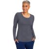 Healing Hands Mackenzie Women’s Underscrub, Long Sleeve Tee with Thumbholes, Modern Fit Undershirt- 5051(Pewter – 2 Pack)