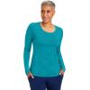 Healing Hands Mackenzie Women’s Underscrub, Long Sleeve Tee with Thumbholes, Modern Fit Undershirt- 5051(Teal – 3 Pack)