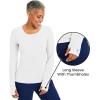Healing Hands Mackenzie Women’s Underscrub, Long Sleeve Tee with Thumbholes, Modern Fit Undershirt- 5051(White – 2 Pack)