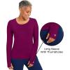 Healing Hands Mackenzie Women’s Underscrub, Long Sleeve Tee with Thumbholes, Modern Fit Undershirt- 5051(Wine – 2 Pack)
