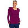 Healing Hands Mackenzie Women’s Underscrub, Long Sleeve Tee with Thumbholes, Modern Fit Undershirt- 5051(Wine – 3 Pack)