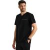 Healing Hands Men’s Medical Scrub Top Spencer with 1 Pocket, Moisture Wicking, 360° Stretch & Recycled Fibers – 2381(Black)