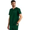 Healing Hands Men’s Medical Scrub Top Spencer with 1 Pocket, Moisture Wicking, 360° Stretch & Recycled Fibers – 2381(Dark Pine)