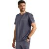 Healing Hands Men’s Medical Scrub Top Spencer with 1 Pocket, Moisture Wicking, 360° Stretch & Recycled Fibers – 2381(Pewter)