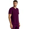 Healing Hands Men’s Medical Scrub Top Spencer with 1 Pocket, Moisture Wicking, 360° Stretch & Recycled Fibers – 2381(Wine)