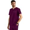 Healing Hands Men’s Medical Scrub Top Spencer with 1 Pocket, Moisture Wicking, 360° Stretch & Recycled Fibers – 2381(Wine)