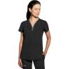 Healing Hands Scrub Top for Women Sonia Top with 3 Pockets Moisture Wicking, 360° Stretch & Recycled Fibers – 2274(Black)