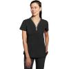 Healing Hands Scrub Top for Women Sonia Top with 3 Pockets Moisture Wicking, 360° Stretch & Recycled Fibers – 2274(Black)