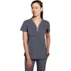 Healing Hands Scrub Top for Women Sonia Top with 3 Pockets Moisture Wicking, 360° Stretch & Recycled Fibers – 2274(Pewter)