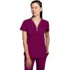 Healing Hands Scrub Top for Women Sonia Top with 3 Pockets Moisture Wicking, 360° Stretch & Recycled Fibers – 2274(Wine)