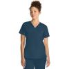 Healing Hands Women’s Tops V-Neck Scrub Top Tuck-in with Welt Chest Pocket HH755(Caribbean Blue)