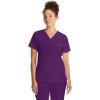 Healing Hands Women’s Tops V-Neck Scrub Top Tuck-in with Welt Chest Pocket HH755(Eggplant)