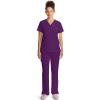 Healing Hands Women’s Tops V-Neck Scrub Top Tuck-in with Welt Chest Pocket HH755(Eggplant)
