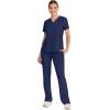 Healing Hands Women’s Tops V-Neck Scrub Top Tuck-in with Welt Chest Pocket HH755(Navy)