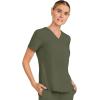 Healing Hands Women’s Tops V-Neck Scrub Top Tuck-in with Welt Chest Pocket HH755(Olive)