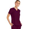 Healing Hands Women’s Tops V-Neck Scrub Top Tuck-in with Welt Chest Pocket HH755(Wine)
