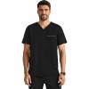Healing Hands Men’s Medical Scrub Top Spencer with 1 Pocket, Moisture Wicking, 360° Stretch & Recycled Fibers – 2381(Black)
